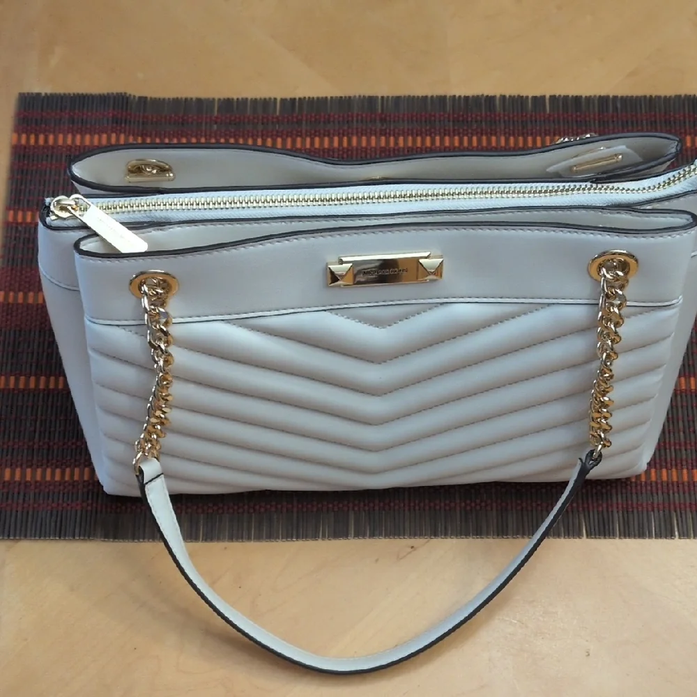 Michael Kors Whitney Cream Chain Strap Shoulder Bag